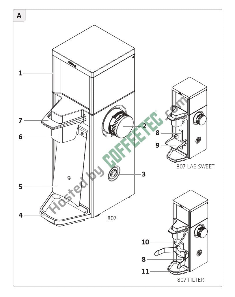 Ditting 807 Coffee Grinder Engineering Drawing Image 2