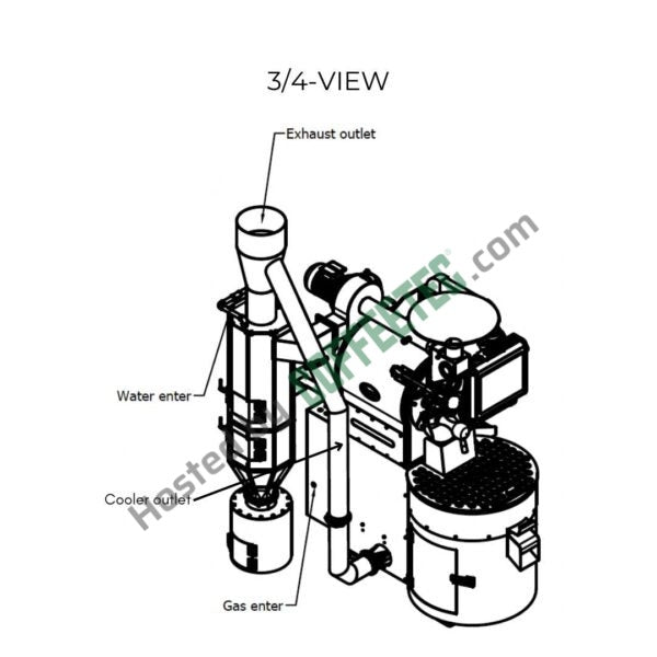 5 Kg Toper TKMSX-5 Coffee Roaster 2014 Engineering Drawing Image Isometric View