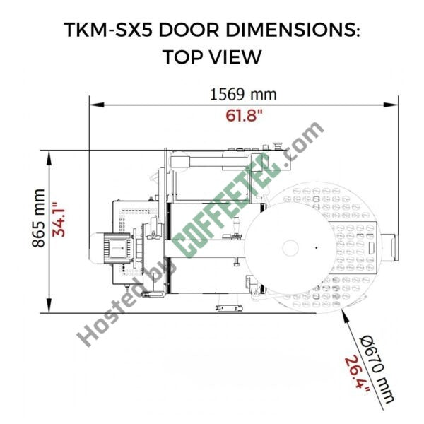 5 Kg Toper TKMSX-5 Coffee Roaster 2014 Engineering Drawing Image Top View