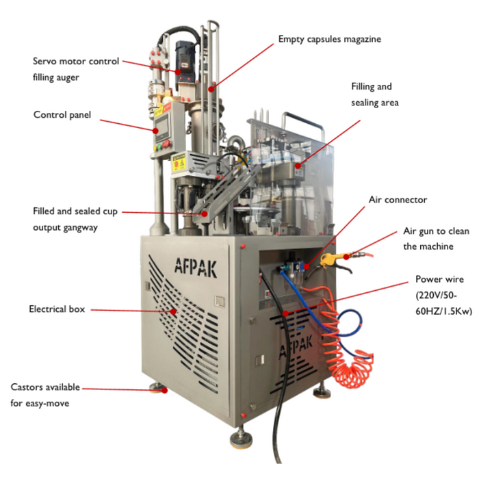 AFPAK YM40 Single Serve Coffee Pods Filling Machine