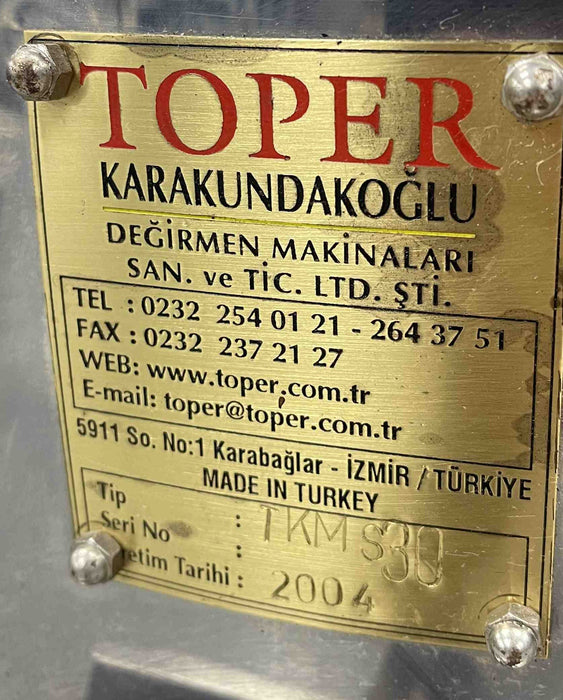 30 Kg Toper TKM-SX30 Coffee Roaster - 2004 - Very Good Condition - Used