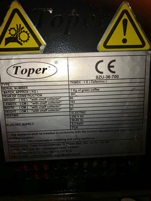 1 Kilo: Toper Cafemino Roaster - Used