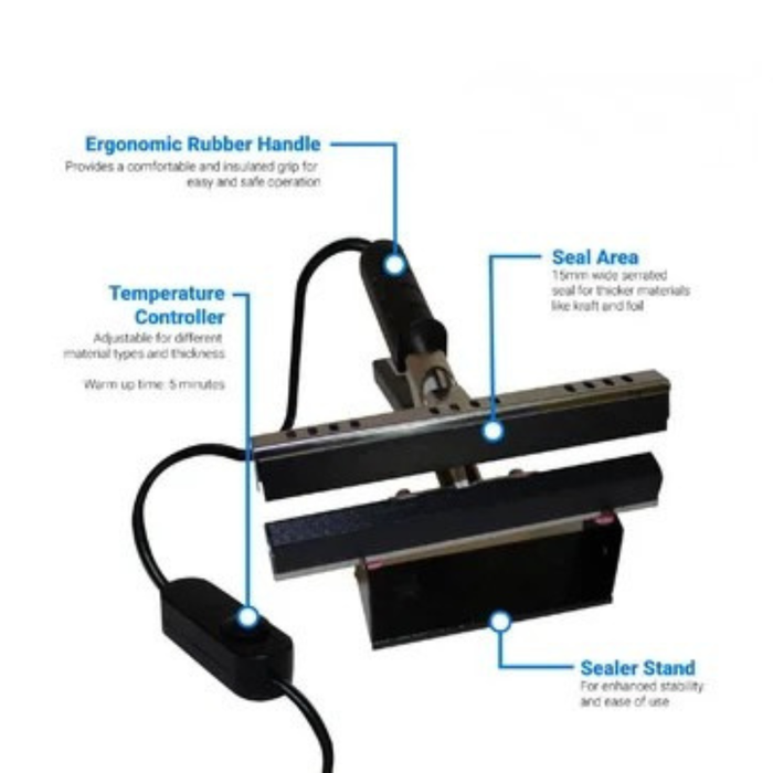 Sealer Sales KF-Series Portable Heat Sealer With PTFE Coated Bars & 15mm Seal Width