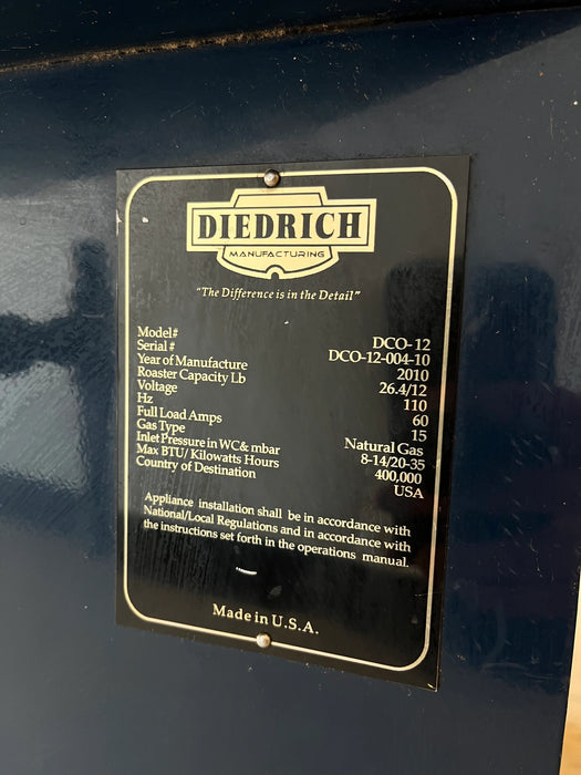 12 kilo Diedrich Afterburner With Chaff Collector - 2010 Model  - Used