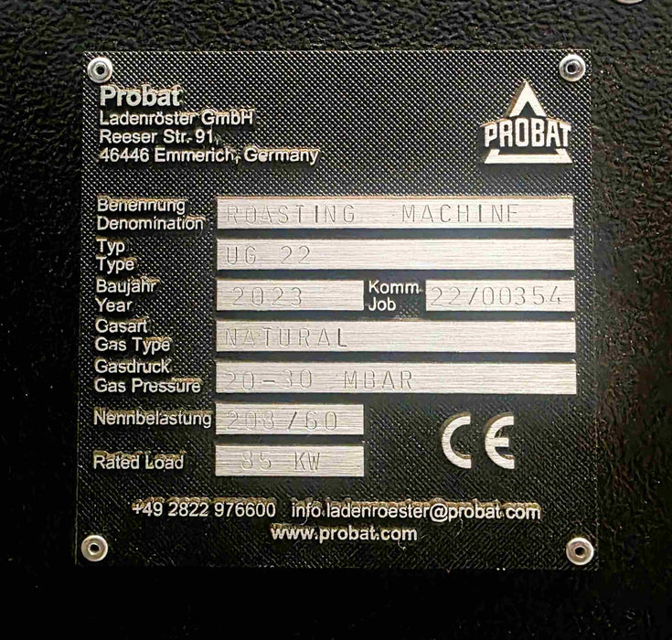 22 kg -  Probat UG22 Roaster - Very Good Condition - 2023 (Crating Included)