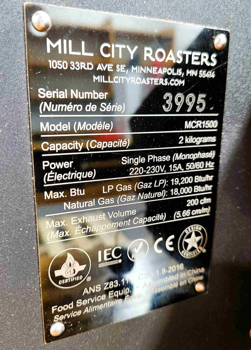 2 kg - Mill City Roaster MCR-2D - 2024 Model - Very Good Condition - Used
