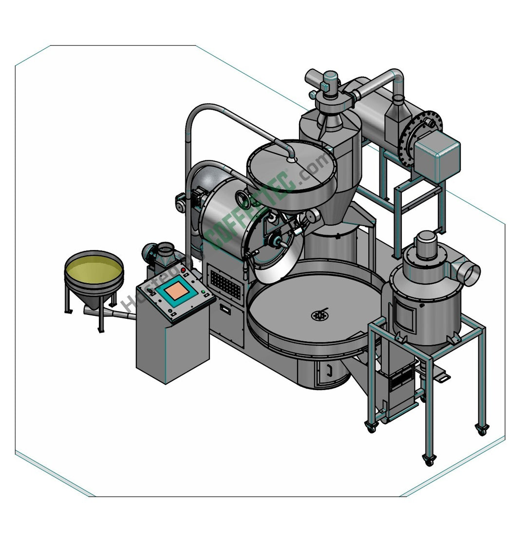 22 Kg Probat UG22 Coffee Roaster Engineering Drawing Image Isomtric View