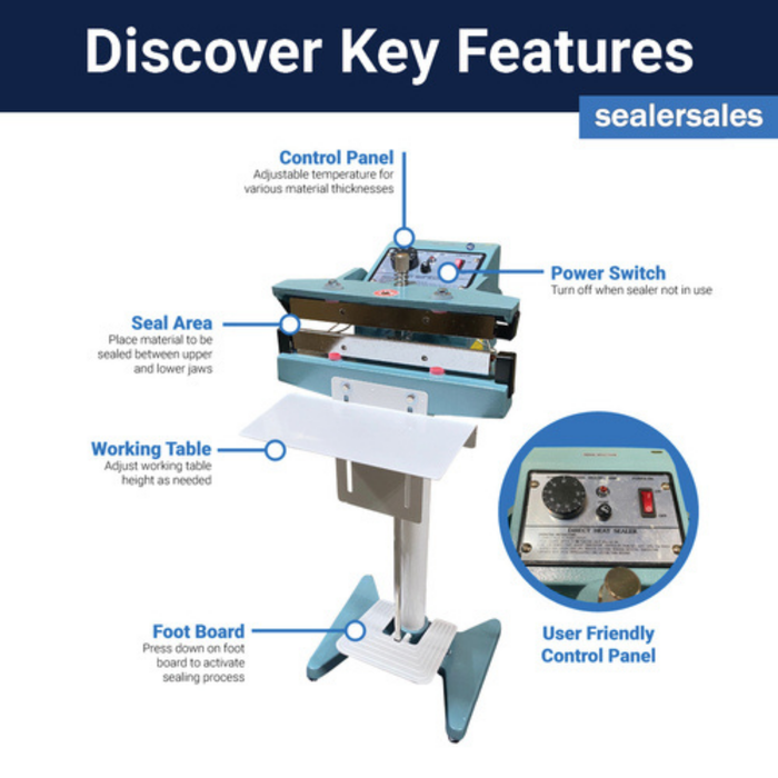 Sealer Sales KF-200DF, KF-300DF and KF-400DF Direct Heat Foot Sealer