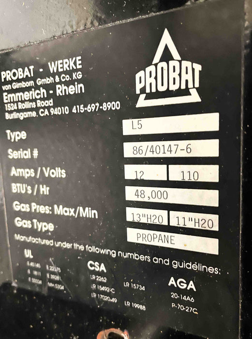 5 Kg Probat L5 Coffee Roaster - Small Capacity - 1986 - Very Good Condition (Crating Included) - Used