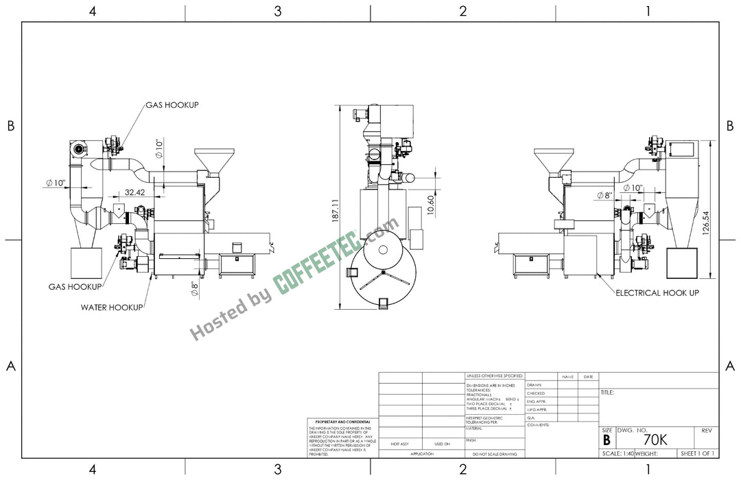 70 kg US Roasters Revelation 2016 Engineering Drawing Assemble