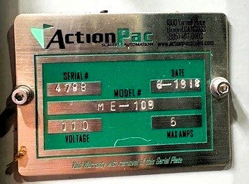 Fill & Seal - AAE Loader - Action Pac ME-109 - W-300DATS 12in Heat Sealer - Used - (Ready for shipment)