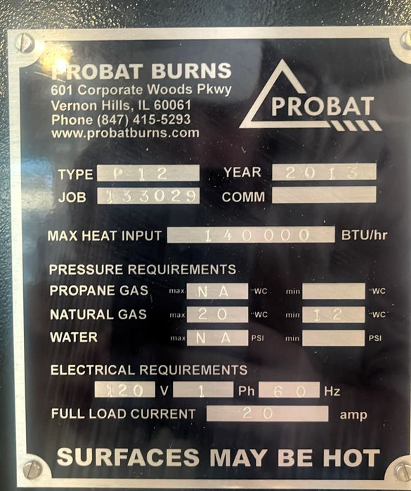 12 kg - Probat P12 - 2013 - Excellent Condition - Used (Crating Included)