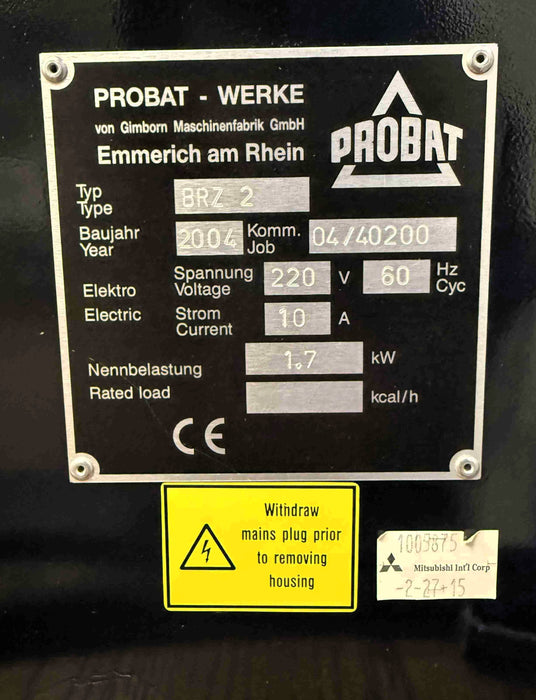 Sample Roaster - Probat BRZ-2 (Crating Included) - 2004 - Very Good Condition - Used