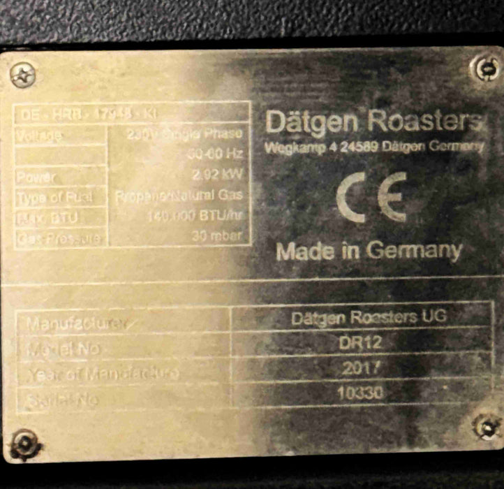 12 kg - Datgen DR-12 Roaster - 2017 - Very Good Condition - Used