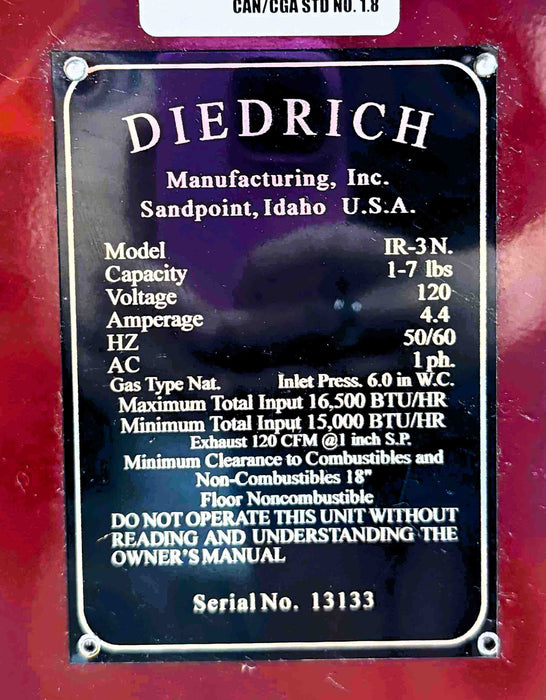 3 kg - Diedrich IR-3N - 2004 - Good Condition - Used