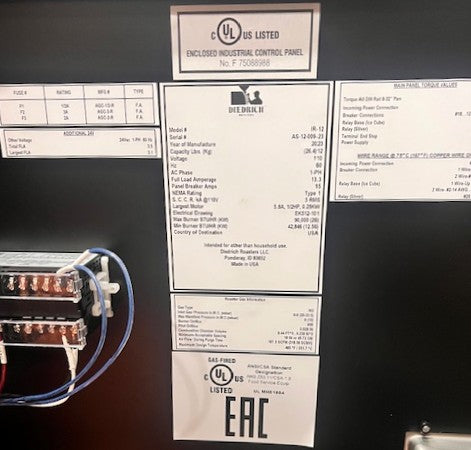 12 kg - Diedrich IR-12 Fully Automated Roaster - 2023 Model - Excellent Condition - Used