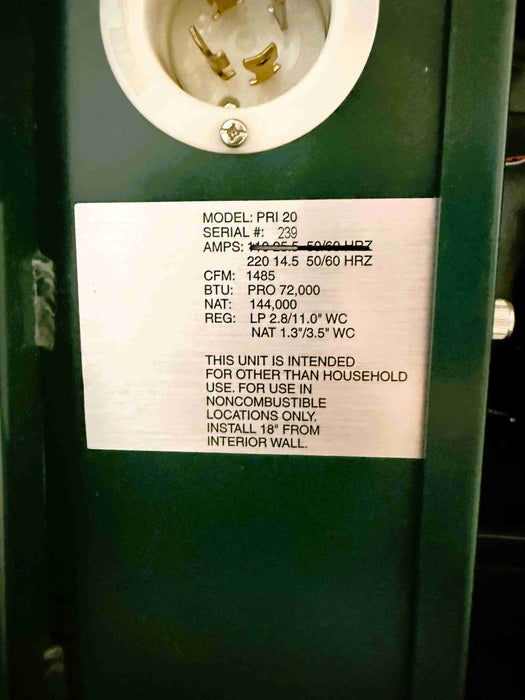 17 kg - Primo Pri-20 Roaster - 2020 - Excellent Condition - Used