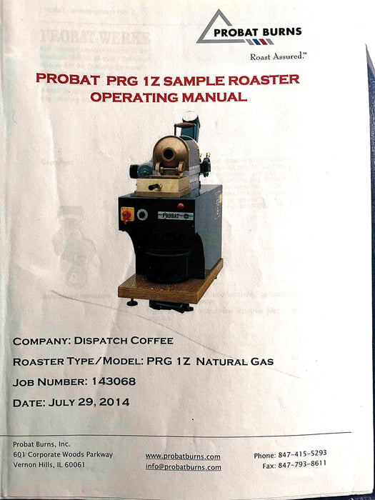 Sample Roaster - Probat PRG-1 - 2014 Model - Very Good Condition - Used