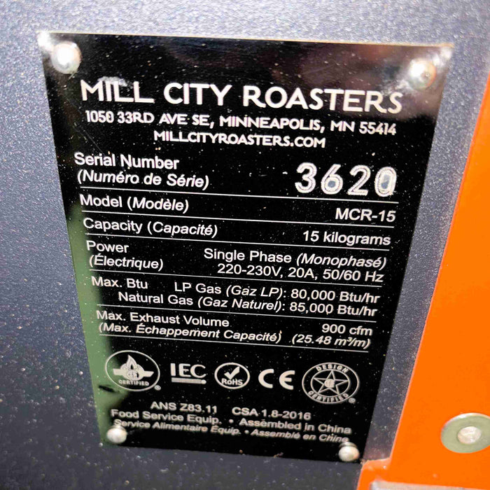 15 kg - Mill City Roasters MCR-15 - 2021 - Excellent Condition - Used