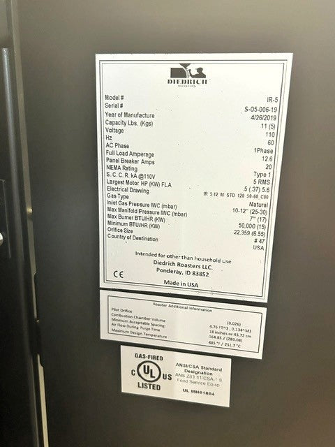 5 kg - Diedrich IR-5 - 2019 - Excellent Condition - Used