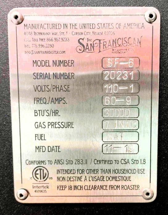 3k San-Franciscan SF-6 - 2019 Model - Excellent Condition