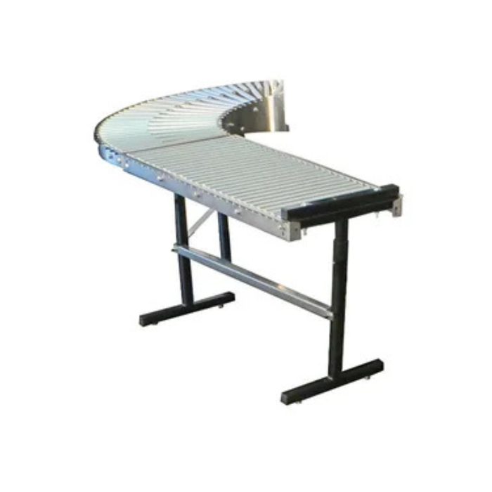 Sealer Sales Gravity Roller Curved Conveyor - 180˚ Curve with 24", 36" & 72" Straight Section