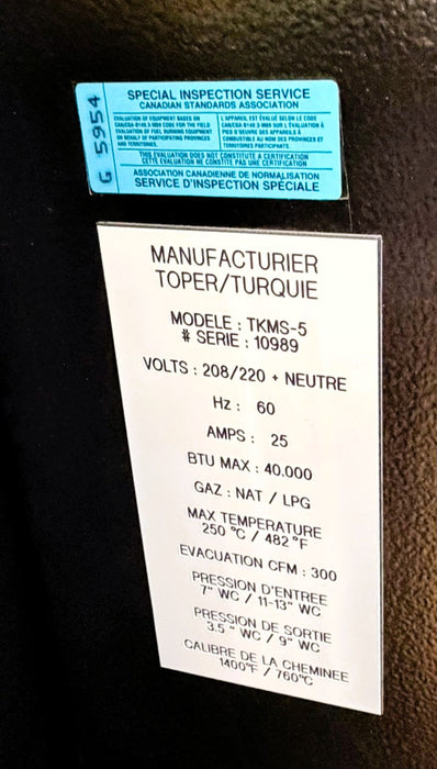 5 Kg Toper - TKM SX-5 Roaster - 2010 - Excellent Condition - Used