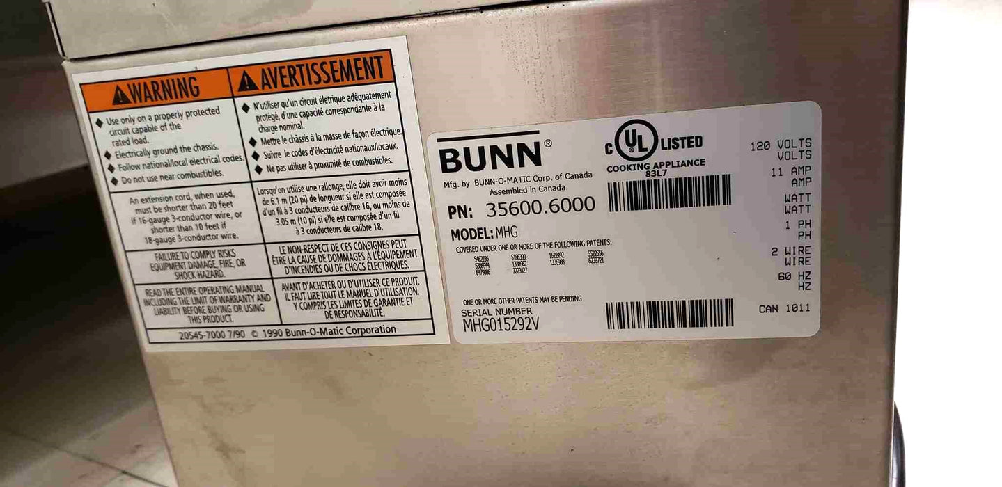 Bunn MHG Grinder - 2010 Model - Very Good Condition - Used