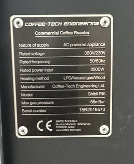 15 kg - Coffee Tech Eng - Ghibli R15 - 2022 - Excellent Condition - Used (Crating Included)