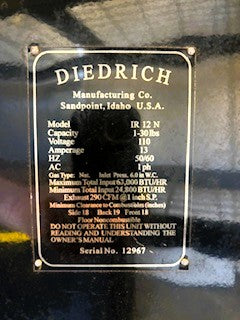 12 kg - Diedrich IR-12 Roaster - 2005 Model - Used