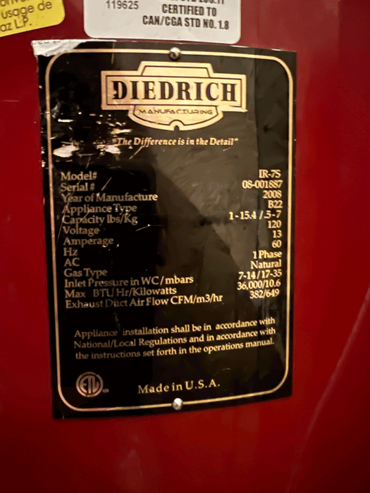 7k Diedrich IR-7 - 2008 Model - Very Good Condition