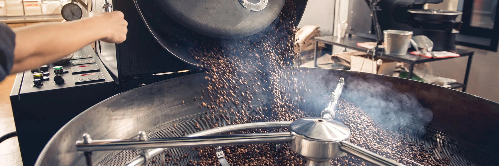 Coffee bean on coffee roaster