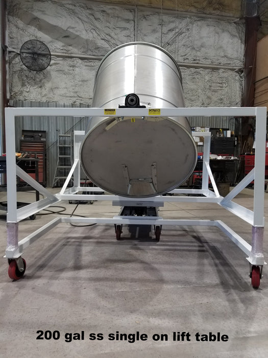 200 gal ss single on lift table 