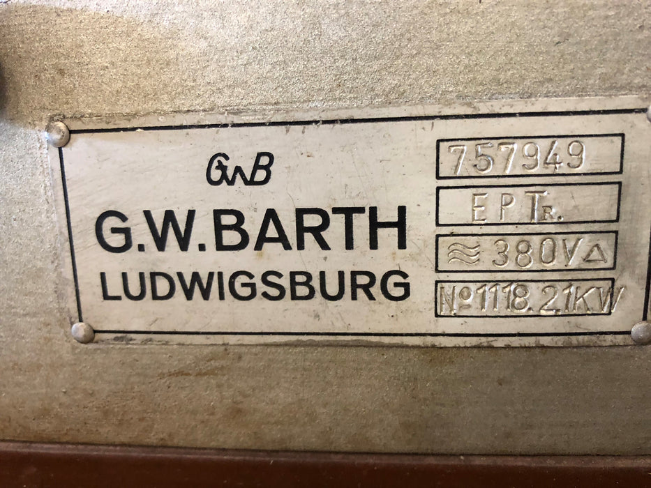 Barth Sample Roaster Nameplate