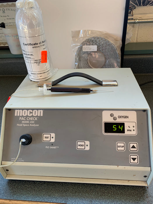 Mocon Pac Check Model 450 Oxygen Analyzer - used