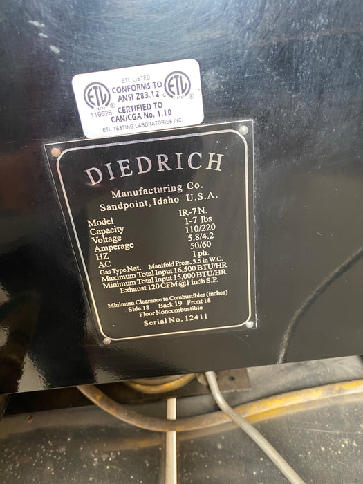 3 kilo Diedrich IR-7N Roaster - Fair Condition - Used