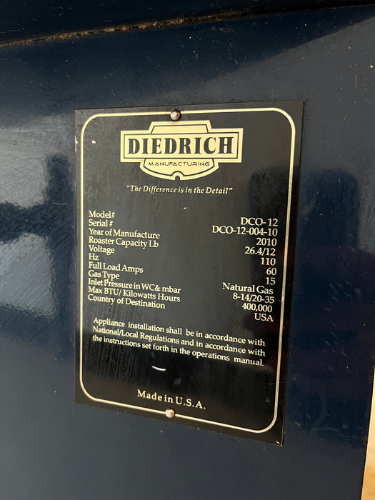 12 kilo Diedrich Afterburner With Chaff Collector - 2010 Model  - Used
