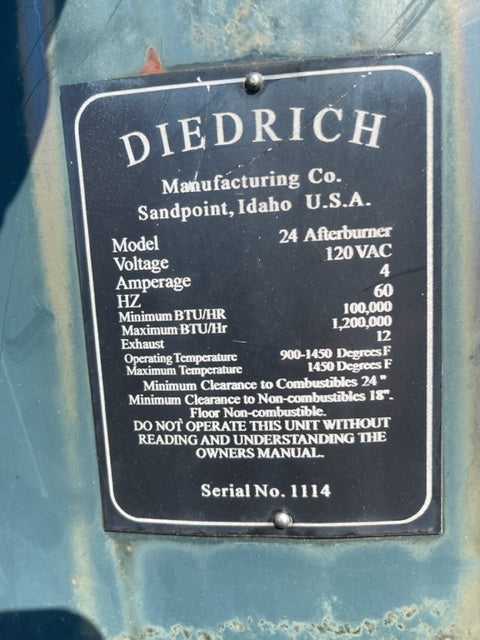 24 kilo Diedrich IR-24 - 2000 Model - With Afterburner - Used