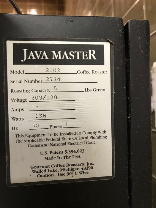Java Master Coffee Roaster - 2011 Model - Used